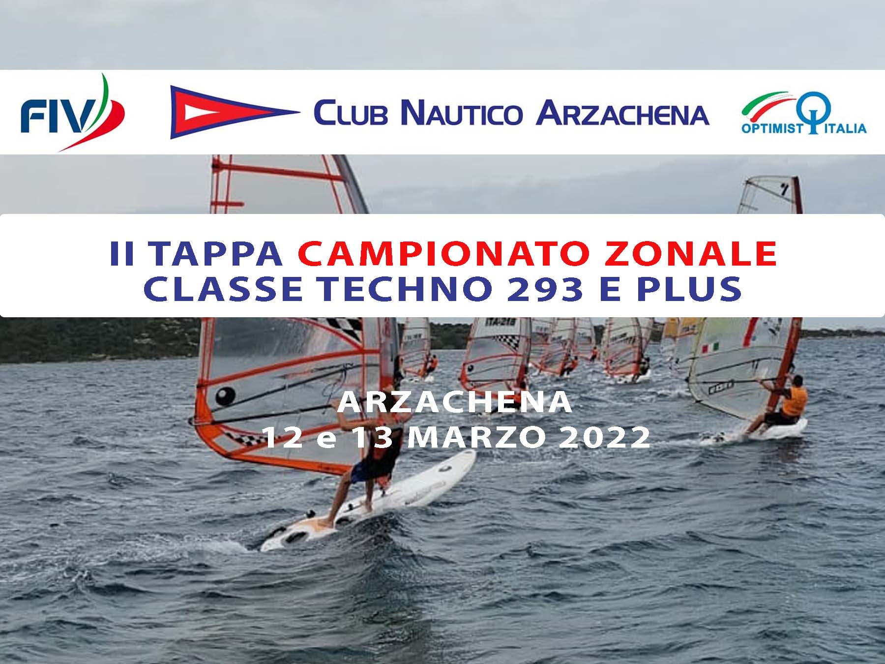 Windsurf, II Tappa Campionato Zonale Classe Techno 293 e plus, Arzachena 2022